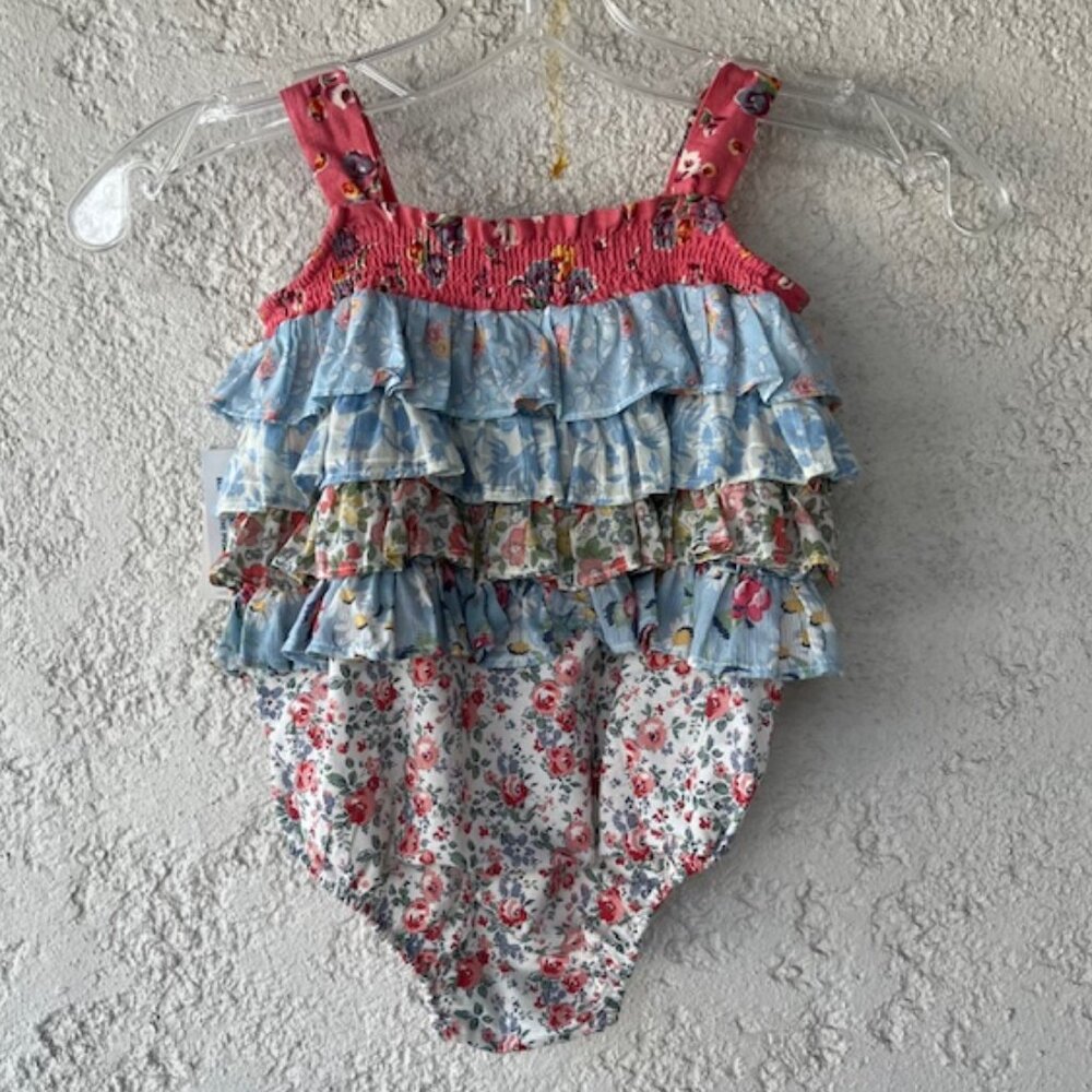 Ralph Lauren Floral Ruffled Baby Romper – new with tags